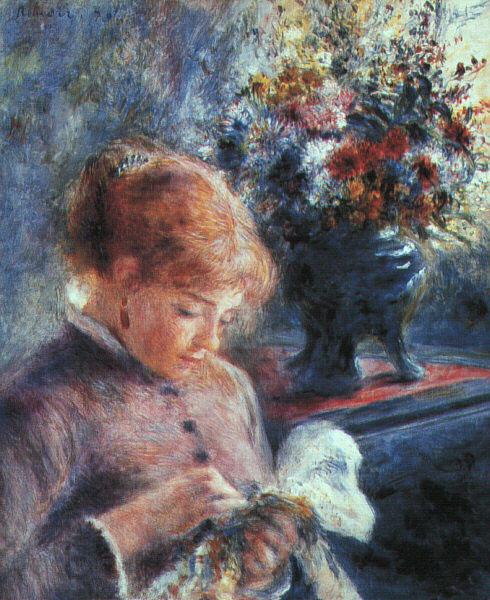 Pierre Renoir Lady Sewing China oil painting art